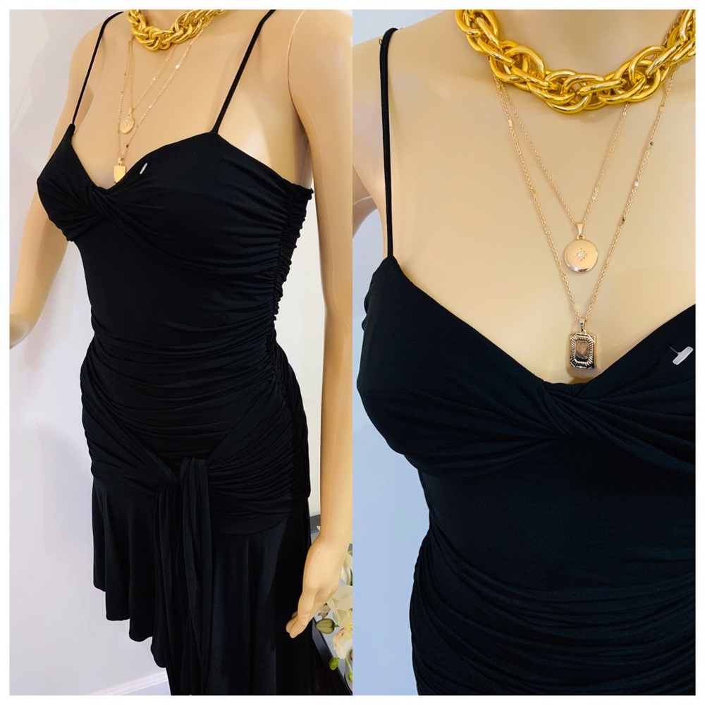 BCBG Black Rouched Mini Dress - Picture 4 of 7